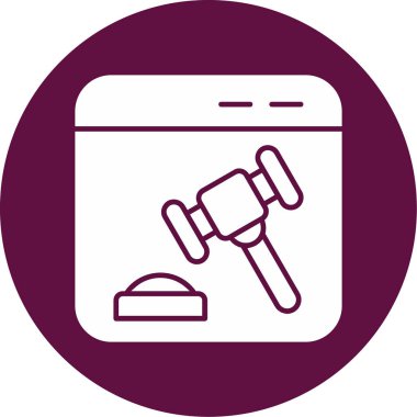 açık artırma çekiç simgesi, vektör illüstrasyonu