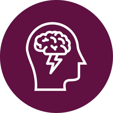 Beyin vektör simgesi modern basit çember çizimi