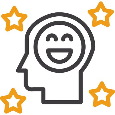 Mutlu yüz simgesi tasarımı, düzenlenebilir vektör illüstrasyonu