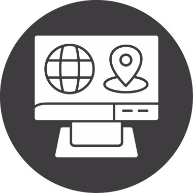 konum haritası pin simgesi ana hat biçiminde