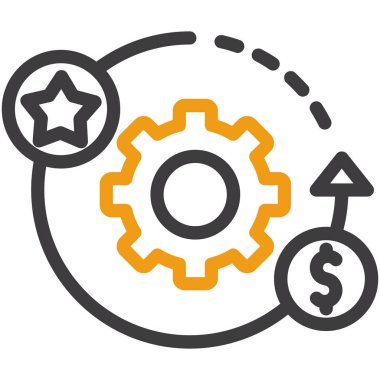 iş yönetimi düz simgesi, vektör illüstrasyonu