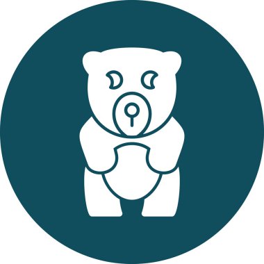 Yuvarlak çerçeveli sevimli ayı.