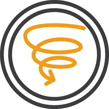 Sarmal sarmal bir yuvarlak daire simgesinin vektör çizimi