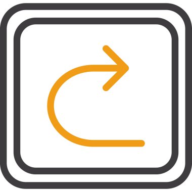 Ok sağ vektör simgesi bir çerçeve içinde