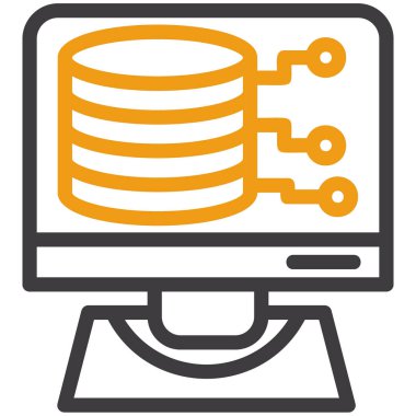 veri veritabanı sunucu simgesi doldurulmuş dış hat biçimi