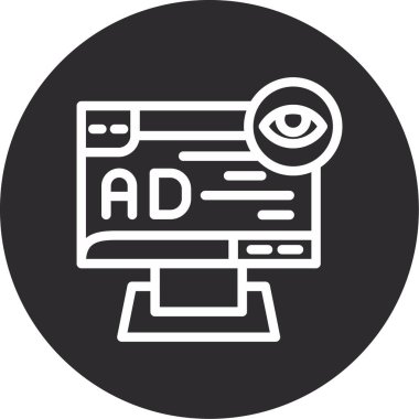 reklam reklam pazarlama simgesi ana hatları biçiminde