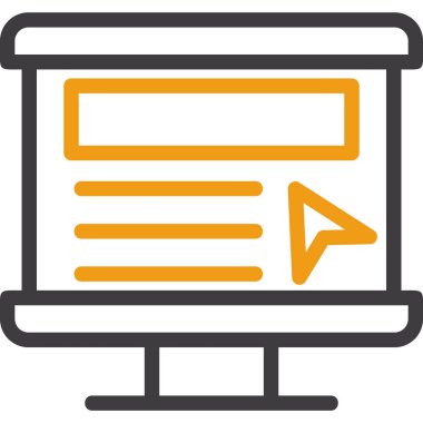 Bilgisayar monitörü. Web simgesi basit tasarım