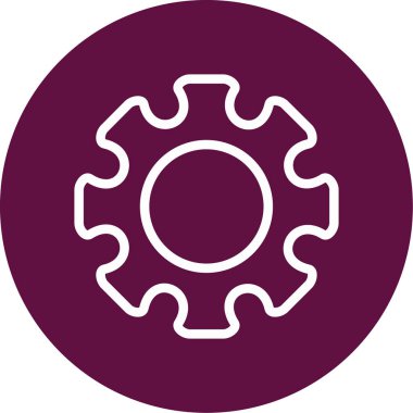 Vites vektör simgesi. bu yuvarlak düz sembol beyaz arkaplan üzerinde menekşe rengi ile çizilir