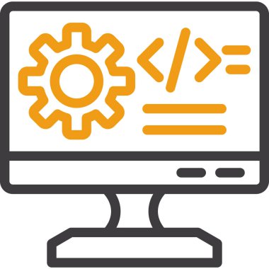 Ana hatlar biçiminde web kodlama geliştirme simgesi