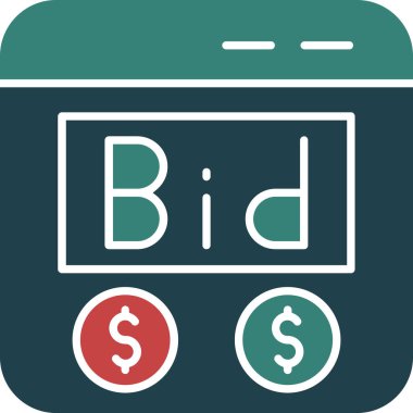 Kolayca düzenleyebilen veya düzenleyebilen açık artırma vektörü simgesi