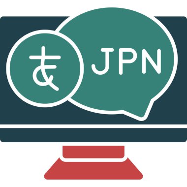 Japonca konuş. Web simgesi basit illüstrasyon
