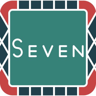 Soyut arkaplanda yedi simge izole edildi