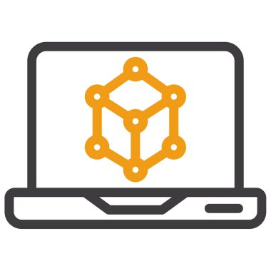 dizüstü bilgisayar simgesi, vektör illüstrasyonu