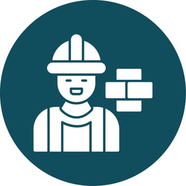 İnşaat işçisi simgesinin vektör illüstrasyonu