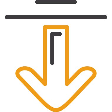 ok aşağı ok simgesi dış hat biçiminde