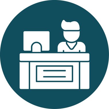 ofis masa simgesi vektör illüstrasyonu