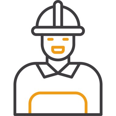 İşçi simgesi. Web için işçi vektör simgelerinin özet çizimi