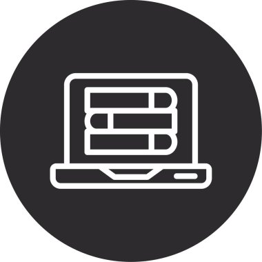 Dizüstü bilgisayar simgesi vektör çizimi