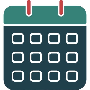 Şeffaf bir arkaplanda takvim vektör illüstrasyonu. Birinci kalite semboller. Konsept ve grafik tasarımı için simgeler.