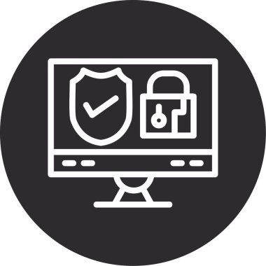 İnternet gizlilik vektör satırı simgesi,