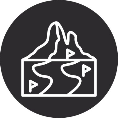 Bir harita simgesinin vektör illüstrasyonu