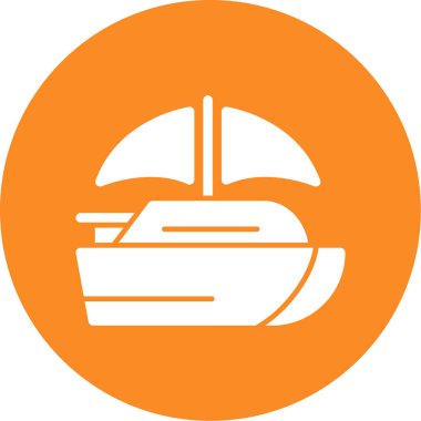 Gemi. Web simgesi basit illüstrasyon