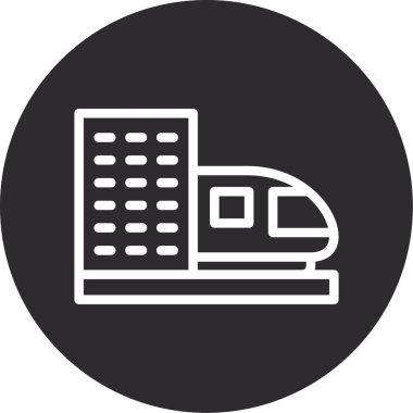 tren. Web simgesi basit illüstrasyon