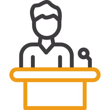 Konferans. Web simgesi vektör illüstrasyonu