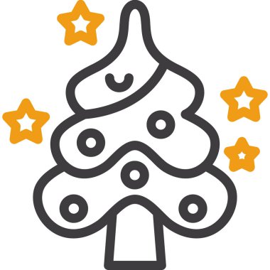 Noel ağacı, basit bir ikon, noel ve yeni yıl ağacı, vektör illüstrasyonu