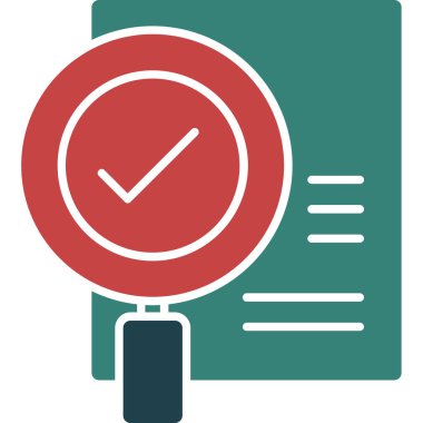 Kontrol listesi düz simgesi, vektör illüstrasyonu