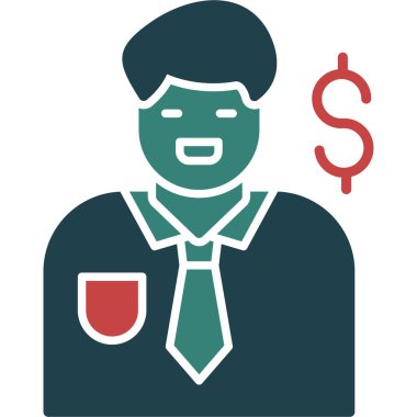 İş Adamı Düz Vektör Simgesi