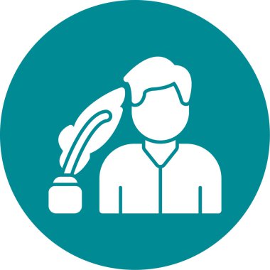 Elinde mikrofon tutan bir adamın vektör çizimi