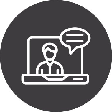 Online eğitim. Basit bir ikon. Web illüstrasyonu