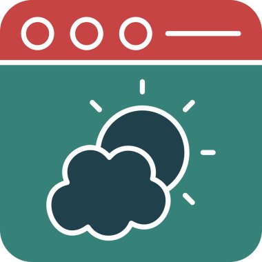 Bulut Hesaplama. Web simgesi basit illüstrasyon