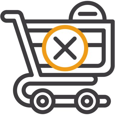 Alışveriş arabası simgesi, vektör illüstrasyonu