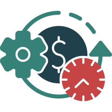 zaman yönetimi düz vektör simgesi