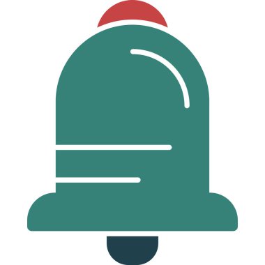 Noel çanı ikonu. Düz vektör simgesi. beyaz arkaplanda izole.