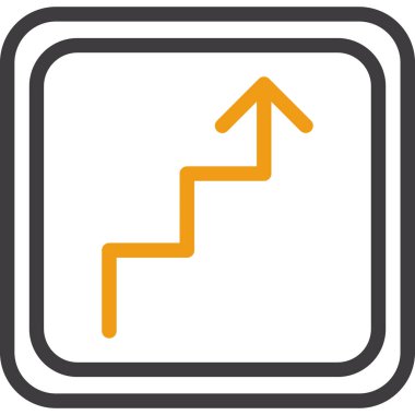 bir çerçeve içinde bir vektör simgesi yukarı merdiven