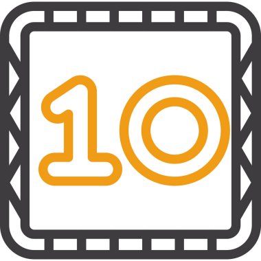 10 numaralı simge, düz tasarım