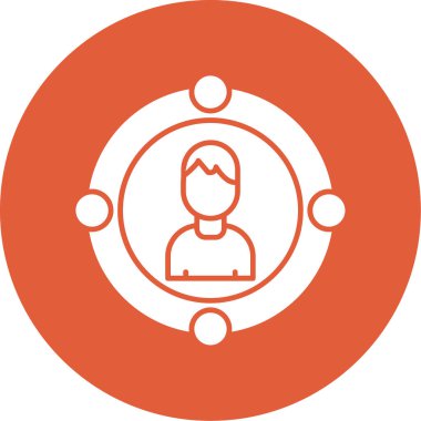 Çember simgesi olan bir adamın vektör çizimi