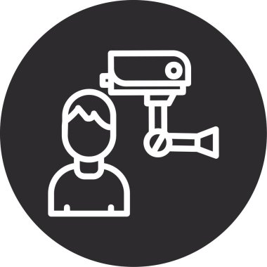 Moda tarzı izole edilmiş arka planda güvenlik kamerası simgesi