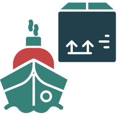 Kargo gemisi kutsal kişilerin resmi, vektör çizim