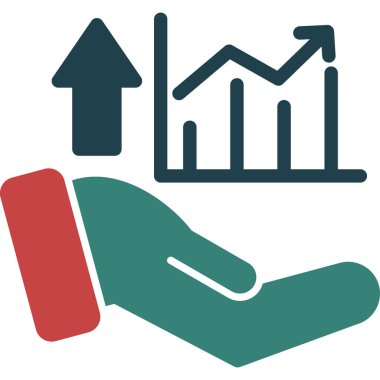 Satış çubuk grafiği düz vektör simgesi