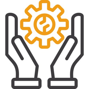 El ele tutuşan dişli simgesi, taslak biçimi