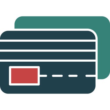 Kredi kartı ikonu. vektör illüstrasyonu