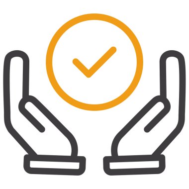 El ikonu vektör illüstrasyonu. el ve ok.