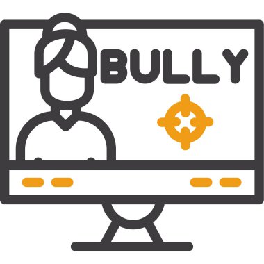 kızgın zorbalık simgesi, vektör illüstrasyonu beyaz arkaplanda izole edildi