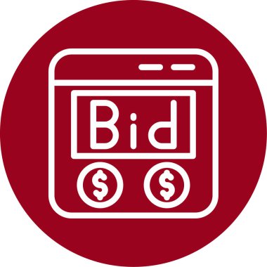 Kolayca düzenleyebilen veya düzenleyebilen açık artırma vektörü simgesi