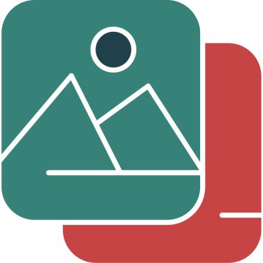 Dağ düz simgesi, vektör, illüstrasyon