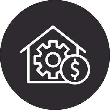 Bir ev simgesinin vektör illüstrasyonu